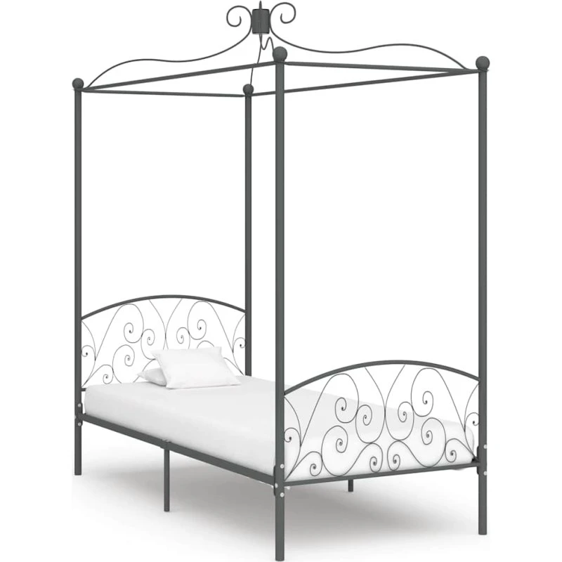 vidaXL himmelseng 90 x 200 cm metal grå