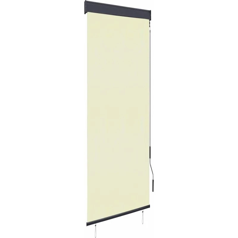 vidaXL udendørs rullegardin 60x250 cm cremefarvet med håndsving