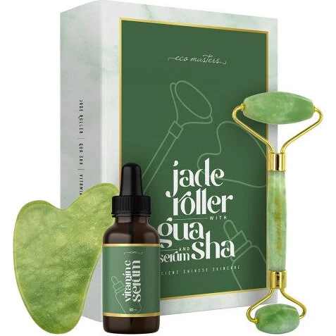 Eco Masters Jade Roller & Gua Sha med C-vitamin serum