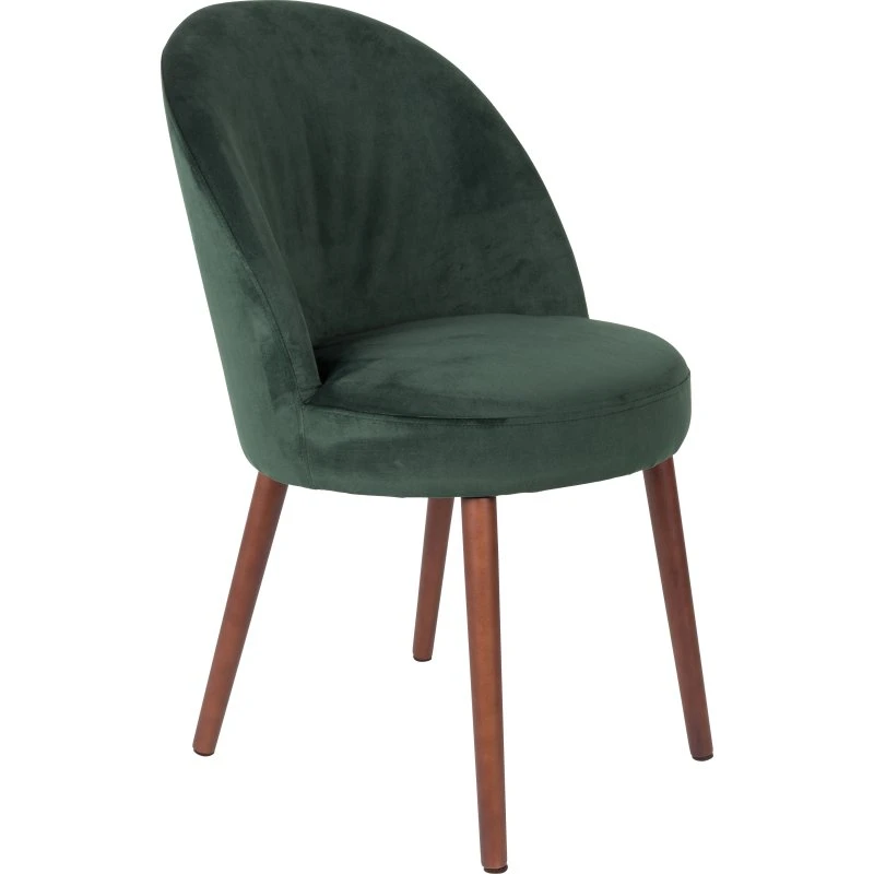 DUTCHBONE Barbara spisebordsstol - Grøn polyester & bøgetræ