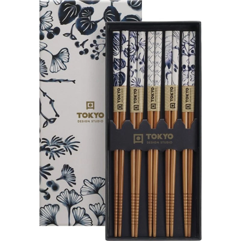 Tokyo Design Studio Spisepinde Flora Japonica - 5 par i gaveæske