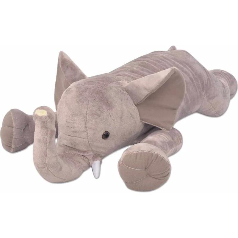 vidaXL Plysdyr Elefant XXL 120 cm - Grå