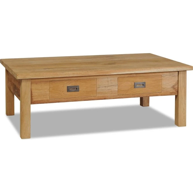 vidaXL sofabord i massivt teaktræ, 100x60x35 cm