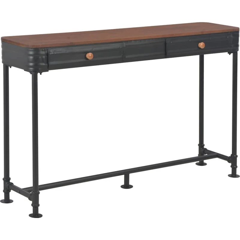 vidaXL konsolbord med 2 skuffer i massivt grantræ, 120x30x75 cm