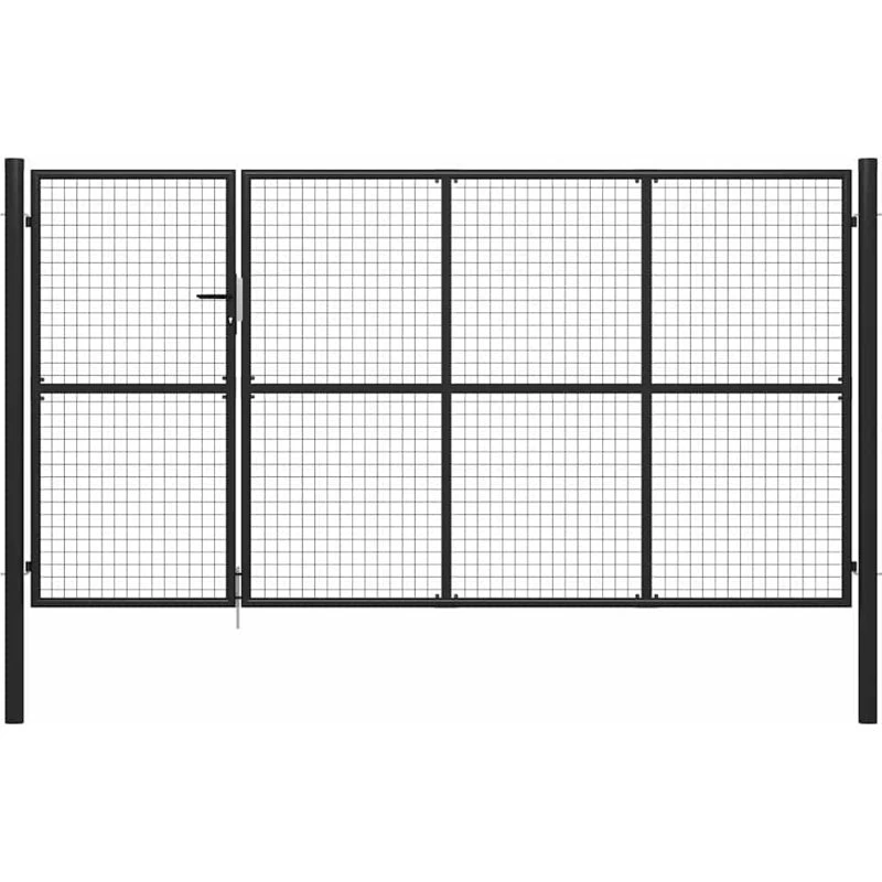 vidaXL havelåge i stål 350x150 cm - antracitgrå