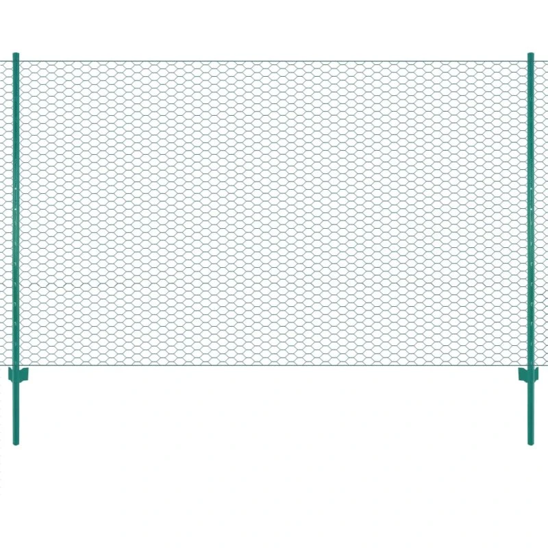 vidaXL trådhegn med stolper 25 x 1,5 m - stål, grøn