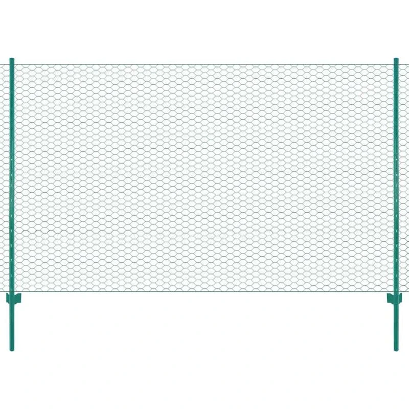 vidaXL trådhegn med stolper 25 x 1,5 m - grøn stål