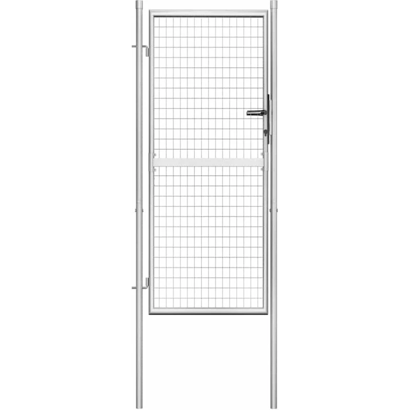 vidaXL havelåge i galvaniseret stål 105x175 cm - sølv