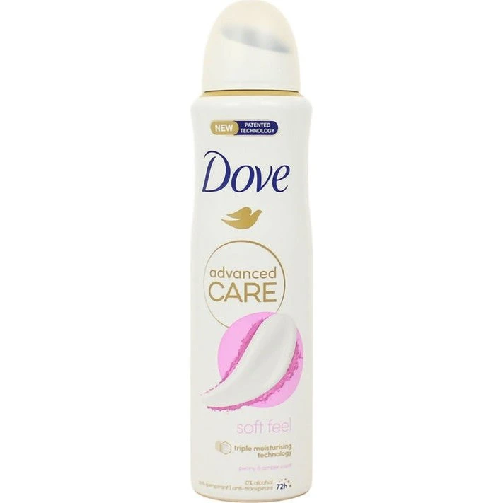 Dove Advanced Care Soft Feel Antiperspirant Peony & Amber 150 ml