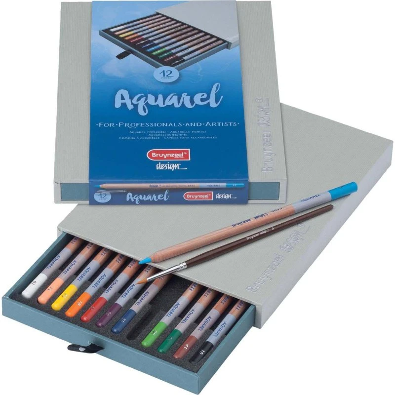Bruynzeel Design Akvarelblyanter - 12 Farver