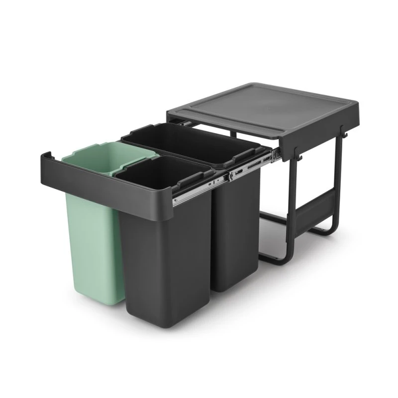 Brabantia indbygningsmodul Sort&Go 10+10+20L - Mørkegrå