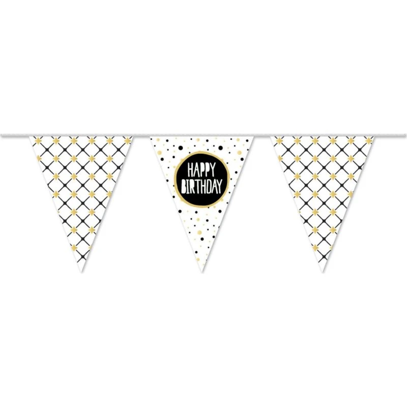 Haza Witbaard Flagline Happy Birthday Guld 10m