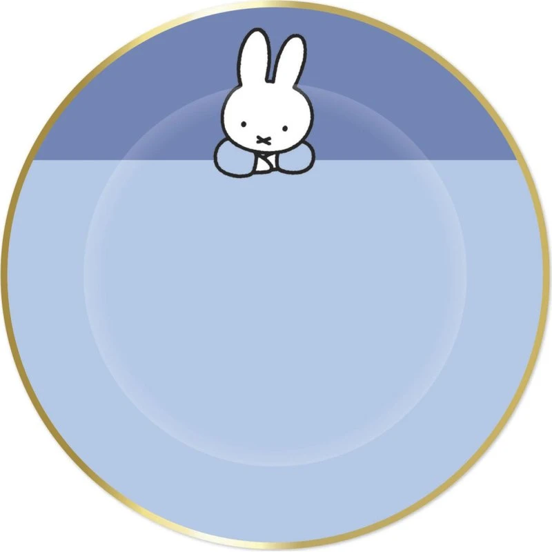 Haza Miffy Blå Tallerkener med Guldkant - 8 stk (23 cm)