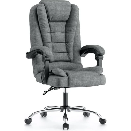 Ergonomisk kontorstol med høj ryg, stof, 130 kg