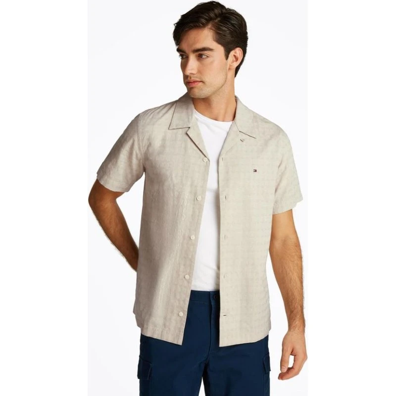 Cotton Linen Dobby SS RF Shirt