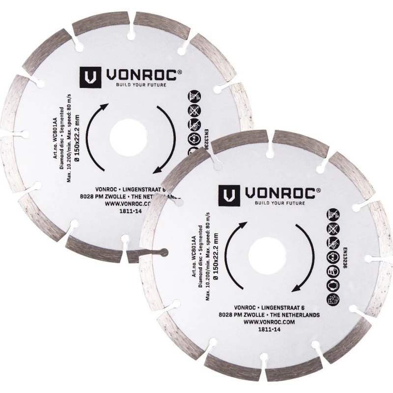 VONROC Diamantklinge Universel 150mm - 2 stk.