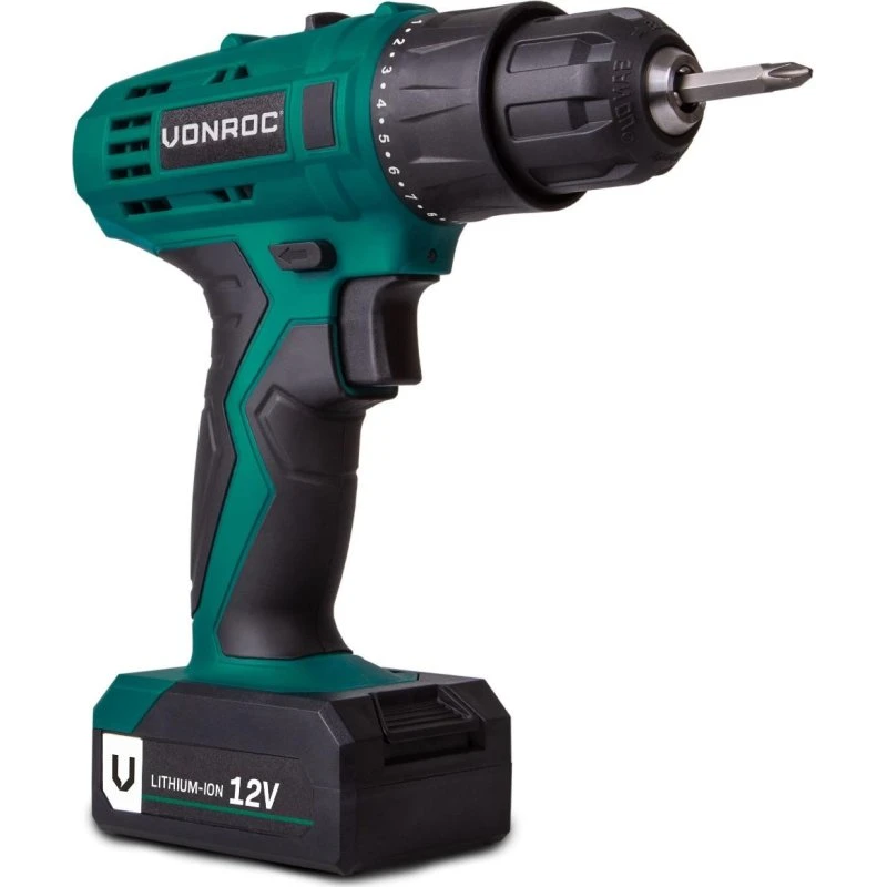 VONROC 12V Bore-/skruemaskine inkl. 2x akku og oplader