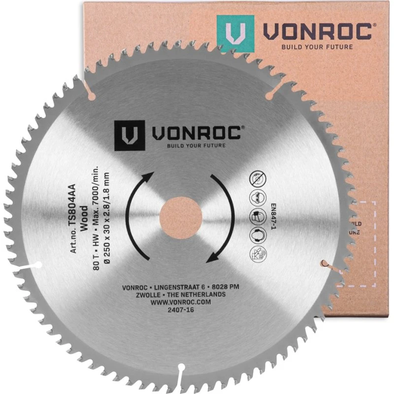 VONROC 80T Savklinge Ø250mm til Bordrundsav TS504AC/TS505AC