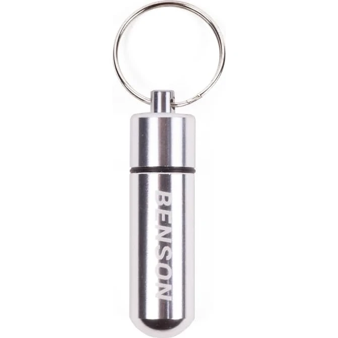 Pillebeholder med nøglering, 52 x Ø14 mm i aluminium