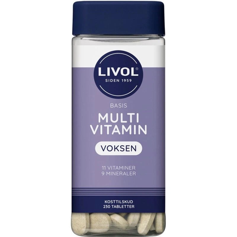 Livol Multivitamin Basis Voksen 230 tabl med magnesium