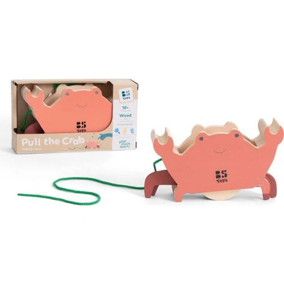 BS Toys Trækrabbe i træ til børn fra 18 måneder