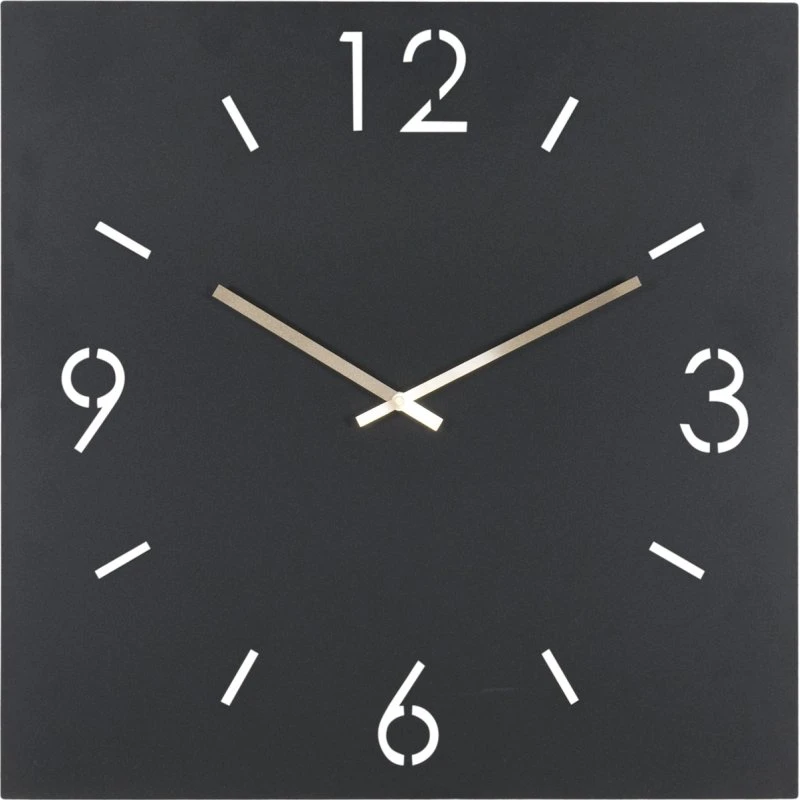 Spinder Design Time Vægur - Sort Firkantet 60x60 cm