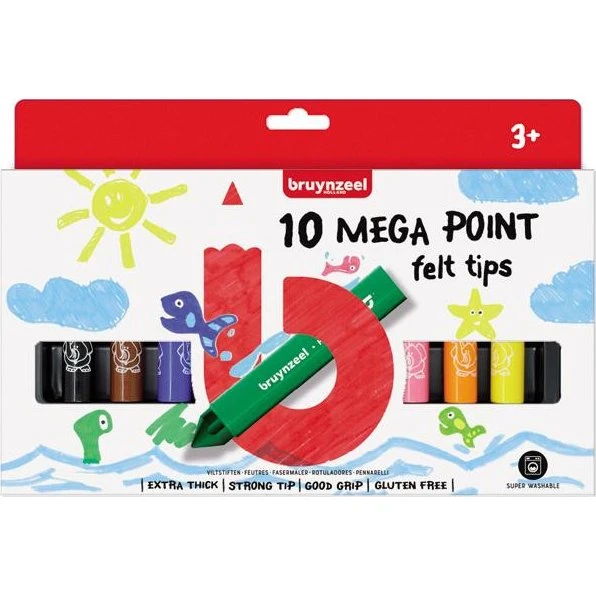 Bruynzeel Kids Mega Felt-tip Pens 10 stk.