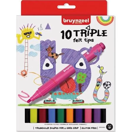 Bruynzeel Kids Triple Felt-tip Pens - 10 stk.