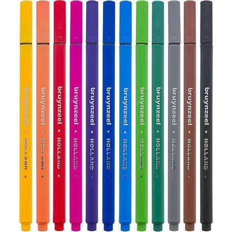 Bruynzeel Fineliners - 12 Farver