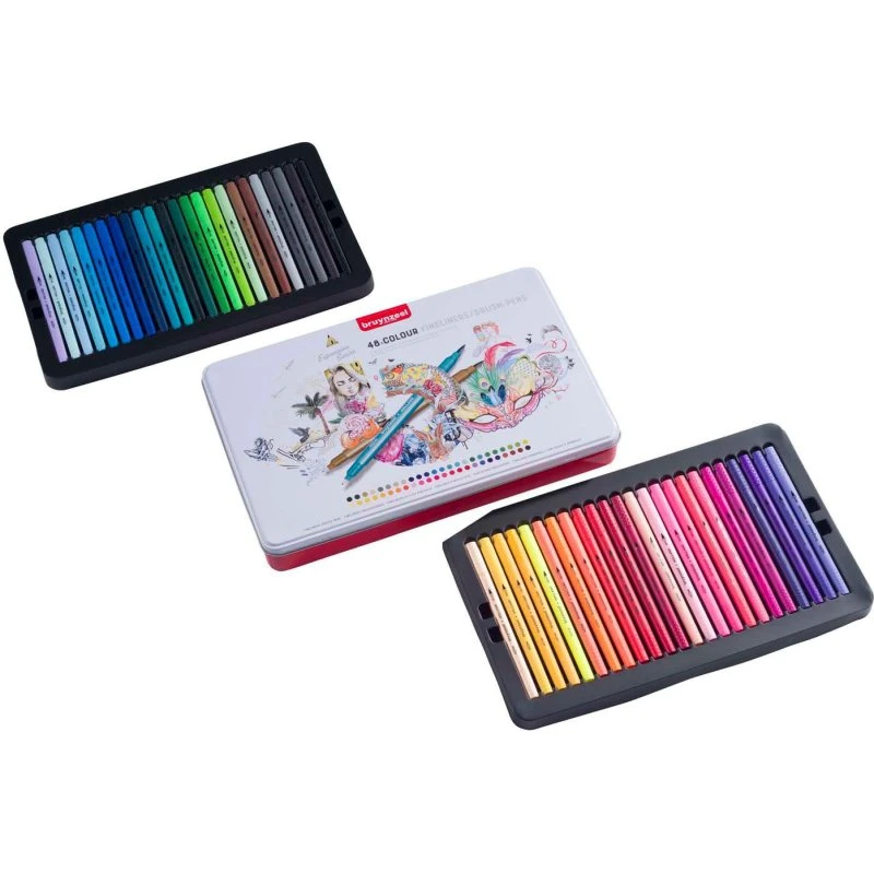 Bruynzeel Creatives Fineliner Brushpen Set - 48 farver