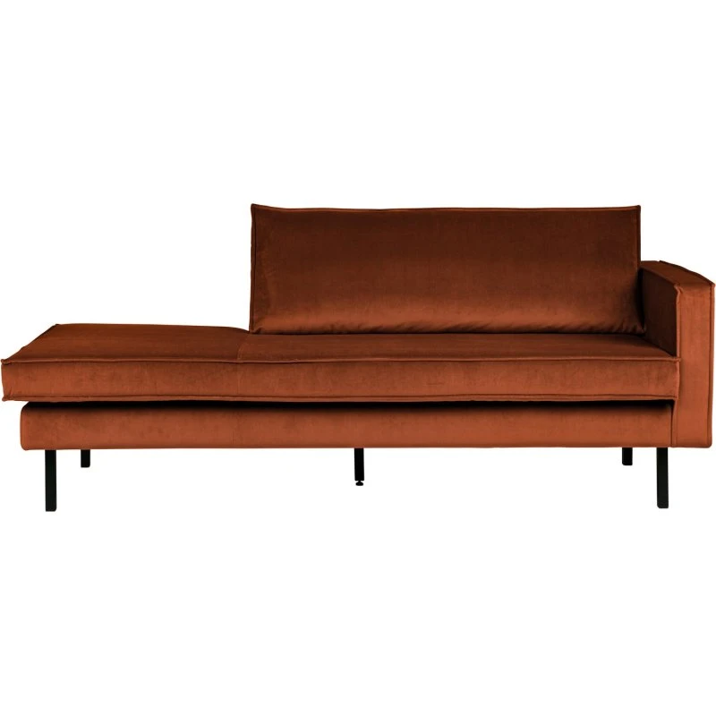 Woood Rodeo Daybed Højrevendt 203 cm Rust Jarra Velour