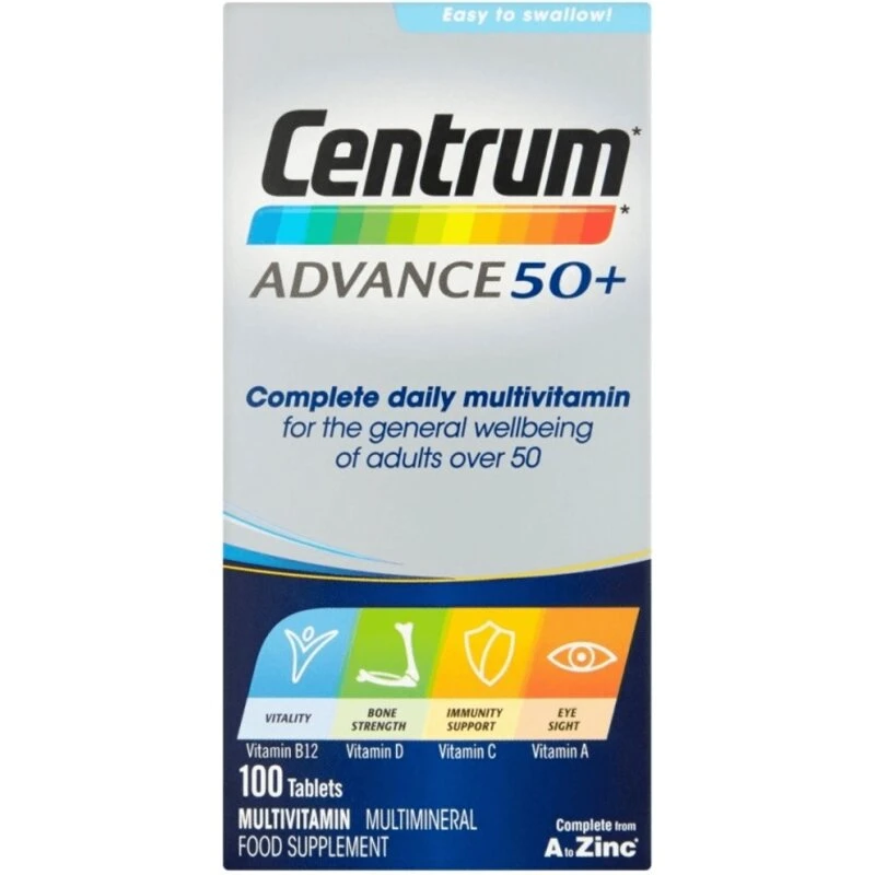 Centrum Advance 50+ Multivitamin, 100 tabletter