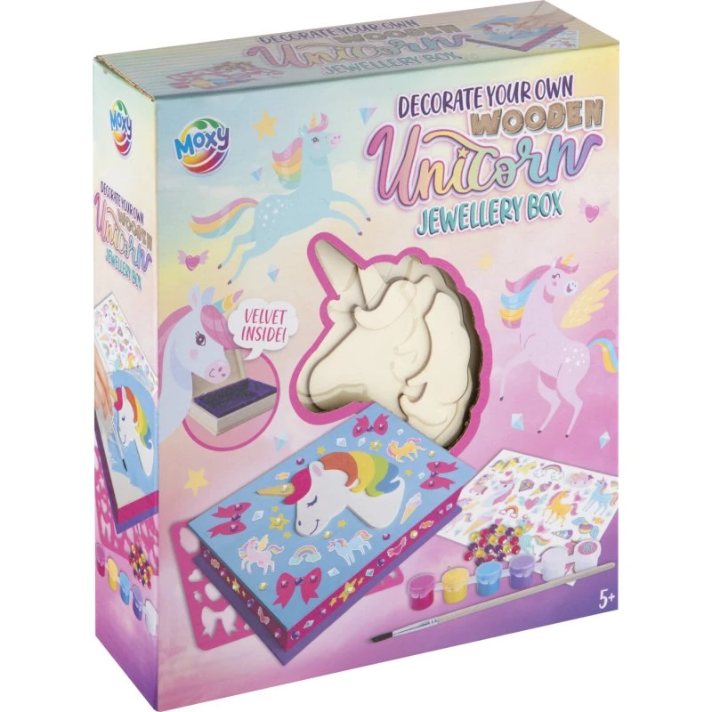 Moxy DIY Smykkeskrin med Enhjørning inkl. maling og stickers