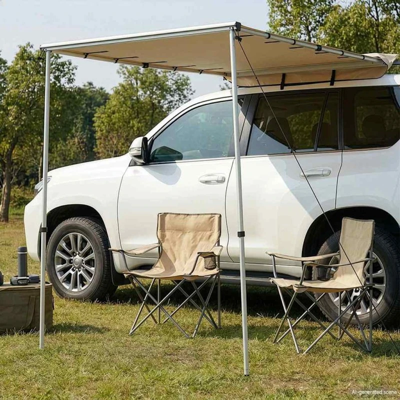 vidaXL solsejl til campingvogn, 1,8x2x2,15 m, beige
