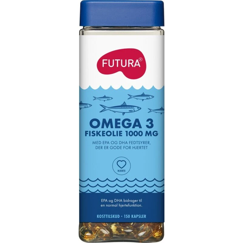 Futura Omega-3 Fiskeolie 1000 mg, 150 kapsler