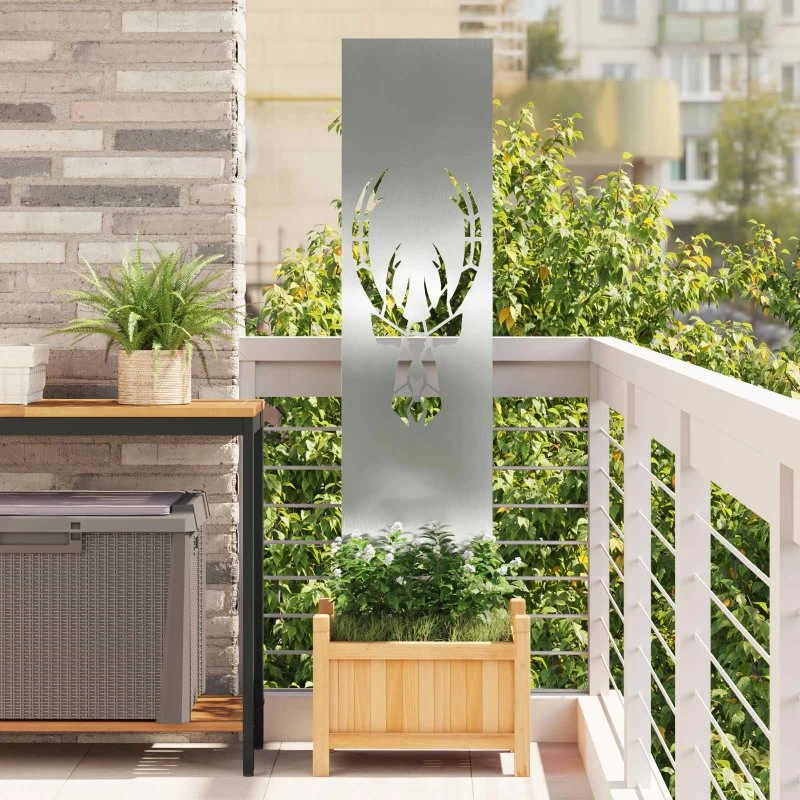 vidaXL Haveprivatlivsskærm Sølv 32 x 140 cm i Galvaniseret Stål