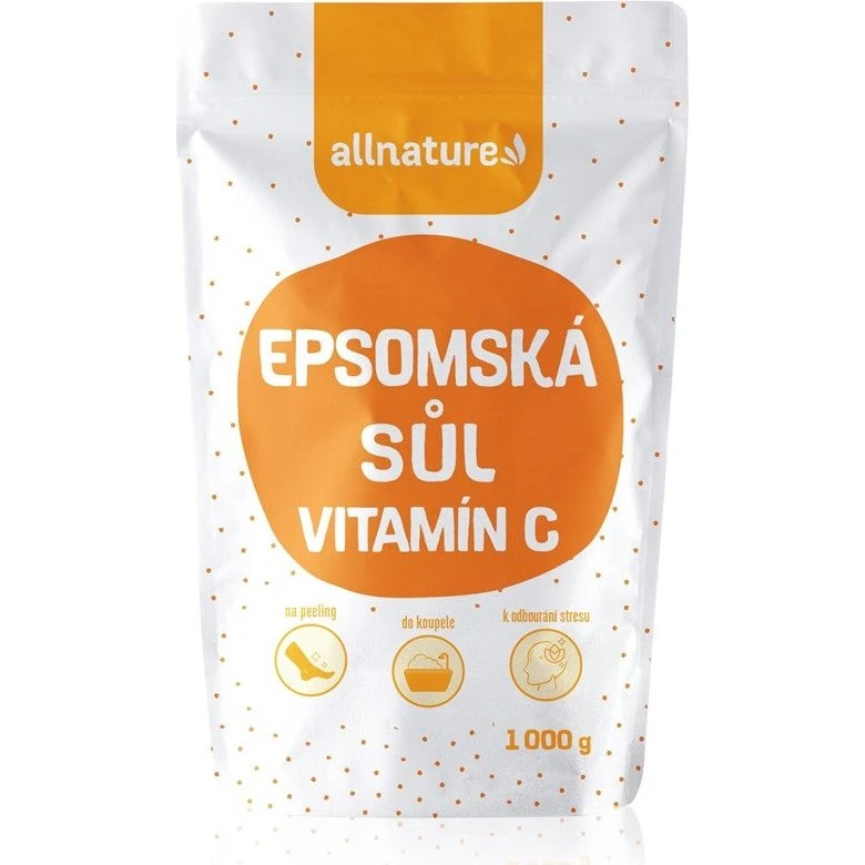 Allnature Epsom salt + vitamin C badesalt, 1000 g