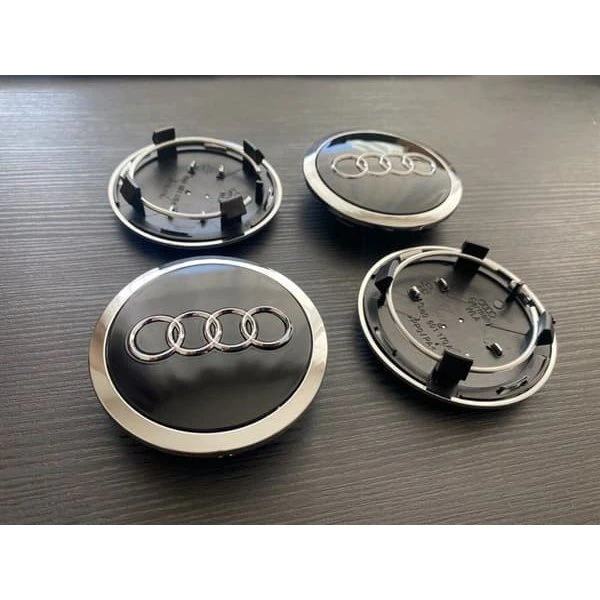 Audi Navkapsler 69 mm - Sæt af 4 - Sort - 8T0601170