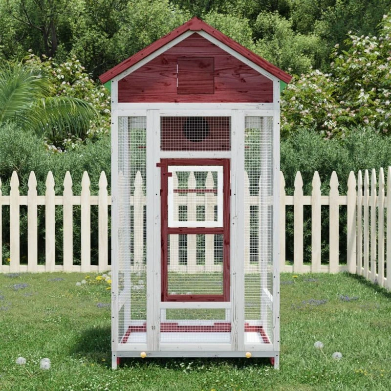 vidaXL fuglebur i massivt fyrretræ, 91,5x53x170 cm, mokka