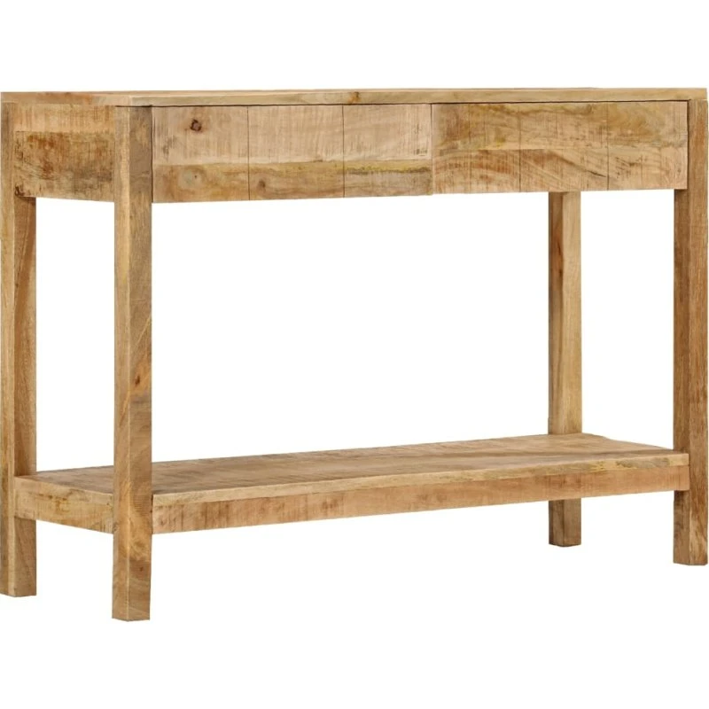 vidaXL Konsolbord i massivt mangotræ med 2 skuffer, 110x35x75 cm