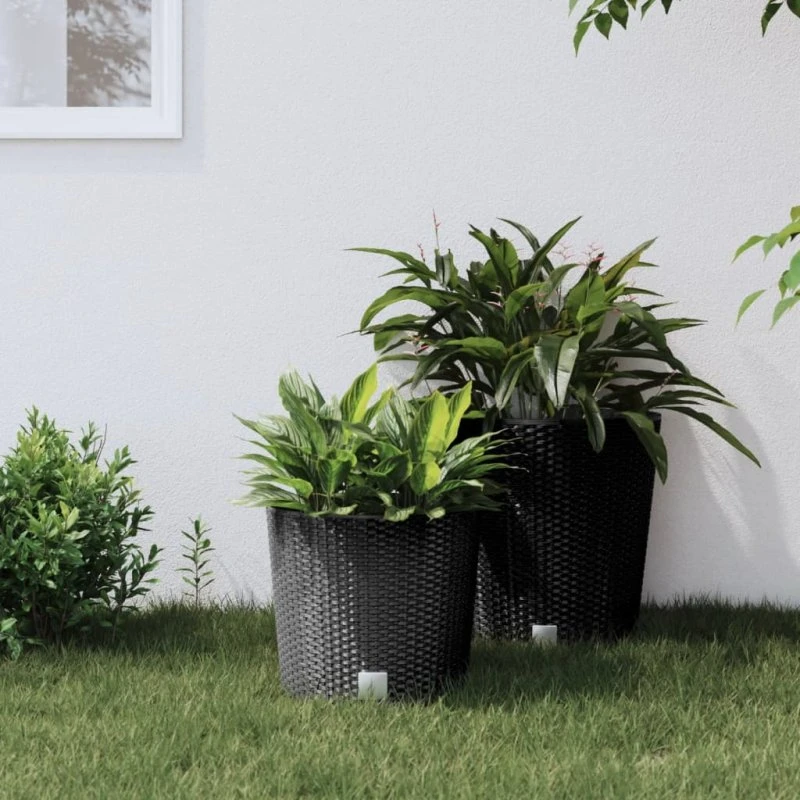 vidaXL plantekrukke i rattanlook, antracit, 15/15,3 l