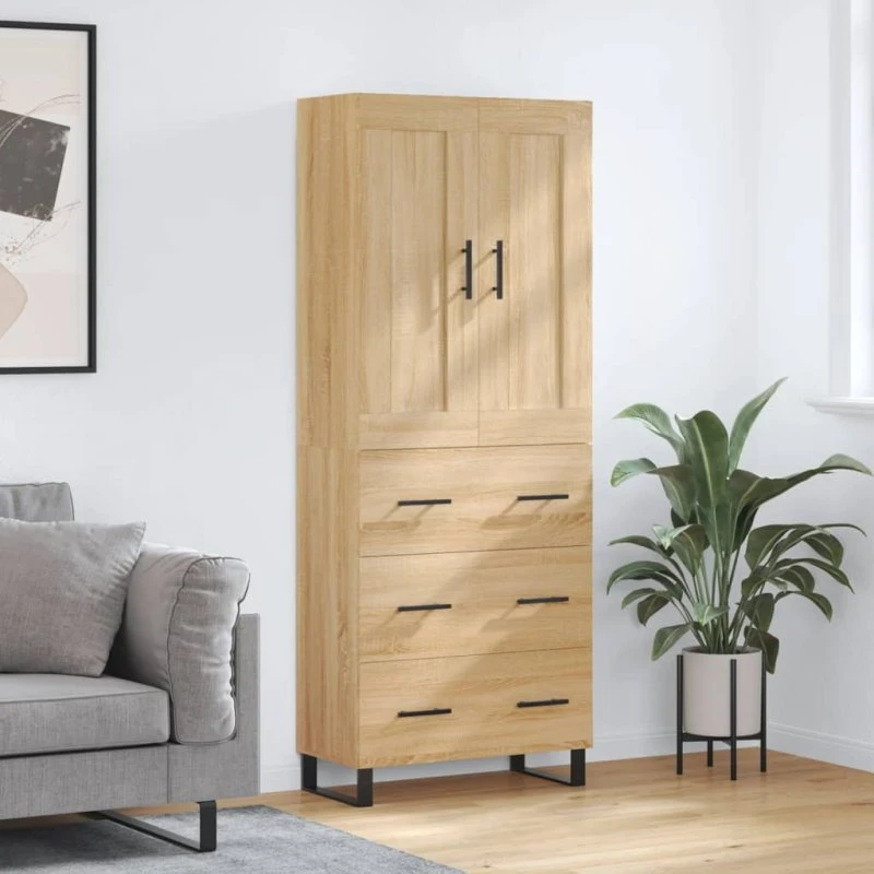 vidaXL højskab 69,5x34x180 cm i sonoma-eg