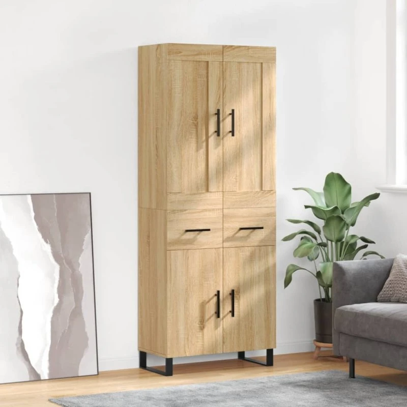 vidaXL højskab 69,5x34x180 cm i sonoma-eg