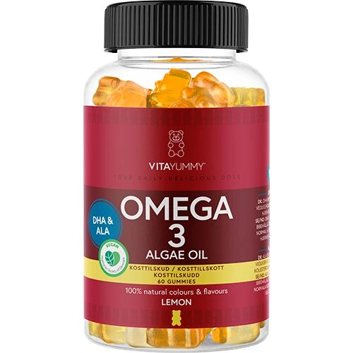 VitaYummy Omega-3 Lemon 60 stk (vegansk, DHA & ALA)