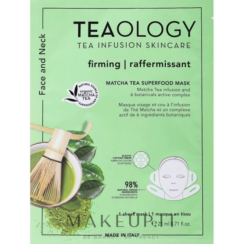 Teaology Matcha te opstrammende og nærende maske 21 ml