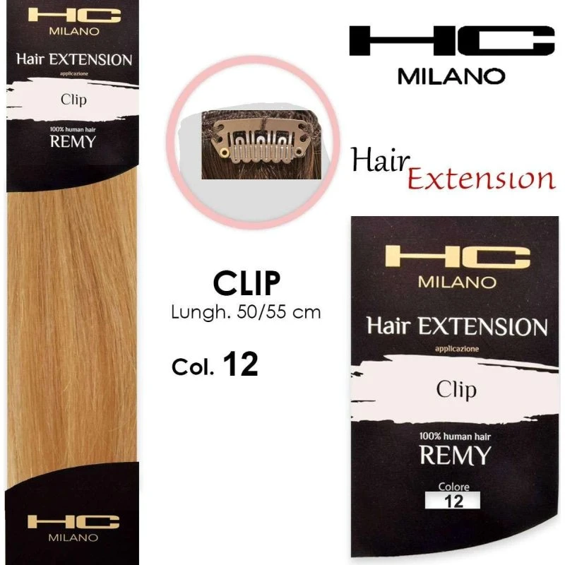 Hc milano Remy Clips Hårforlængelse, Beige, 50cm