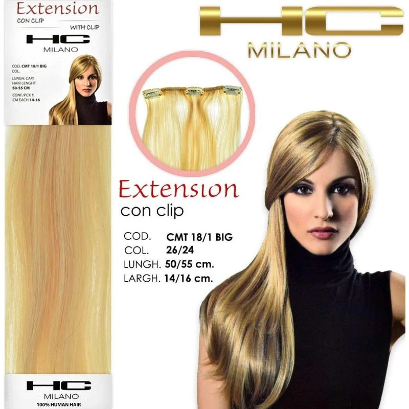HC Milano Clip-in Extensions Remy Hår - Ultra Lys Blond