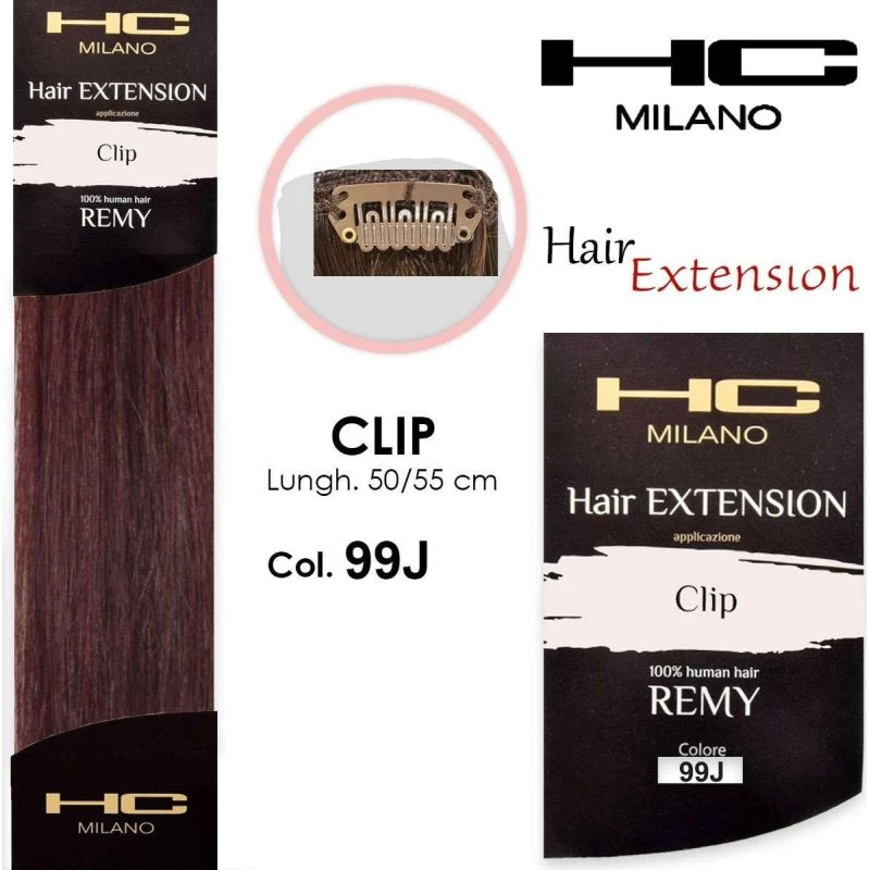 Hc milano Remy Clips Hårforlængelse 50cm - Col. 99j