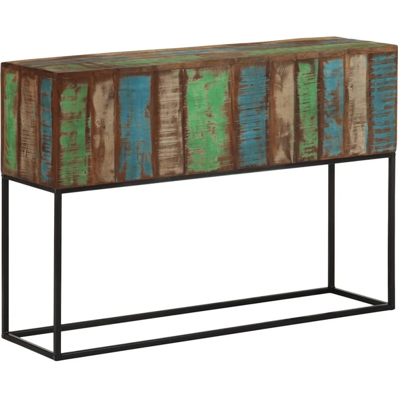 vidaXL konsolbord 110x30x75 cm i massivt genbrugstræ og jern