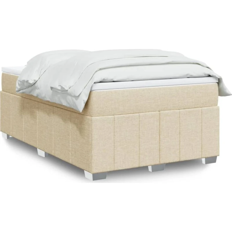 vidaXL kontinentalseng med madras 120x190 cm cremefarvet